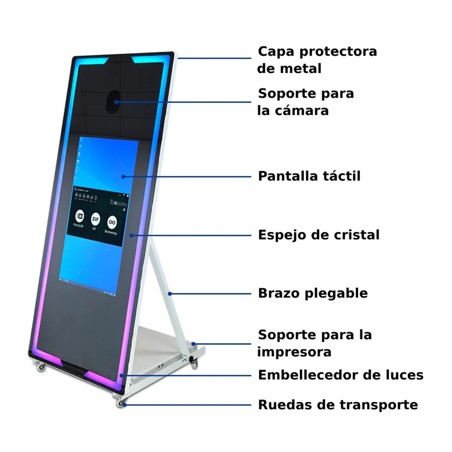 Fotomatón Espejo Mágico de 70" con pantalla táctil