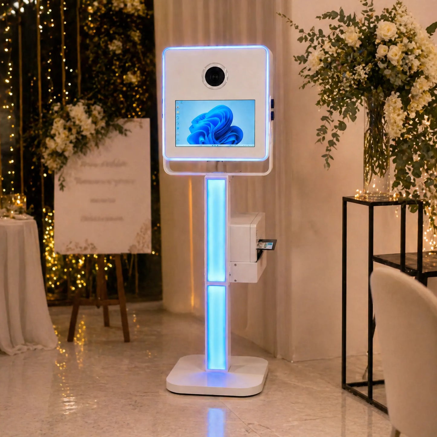 El protagonista ideal para profesionales de bodas es este fotomatón de estilo moderno con cámara Canon e impresora DNP