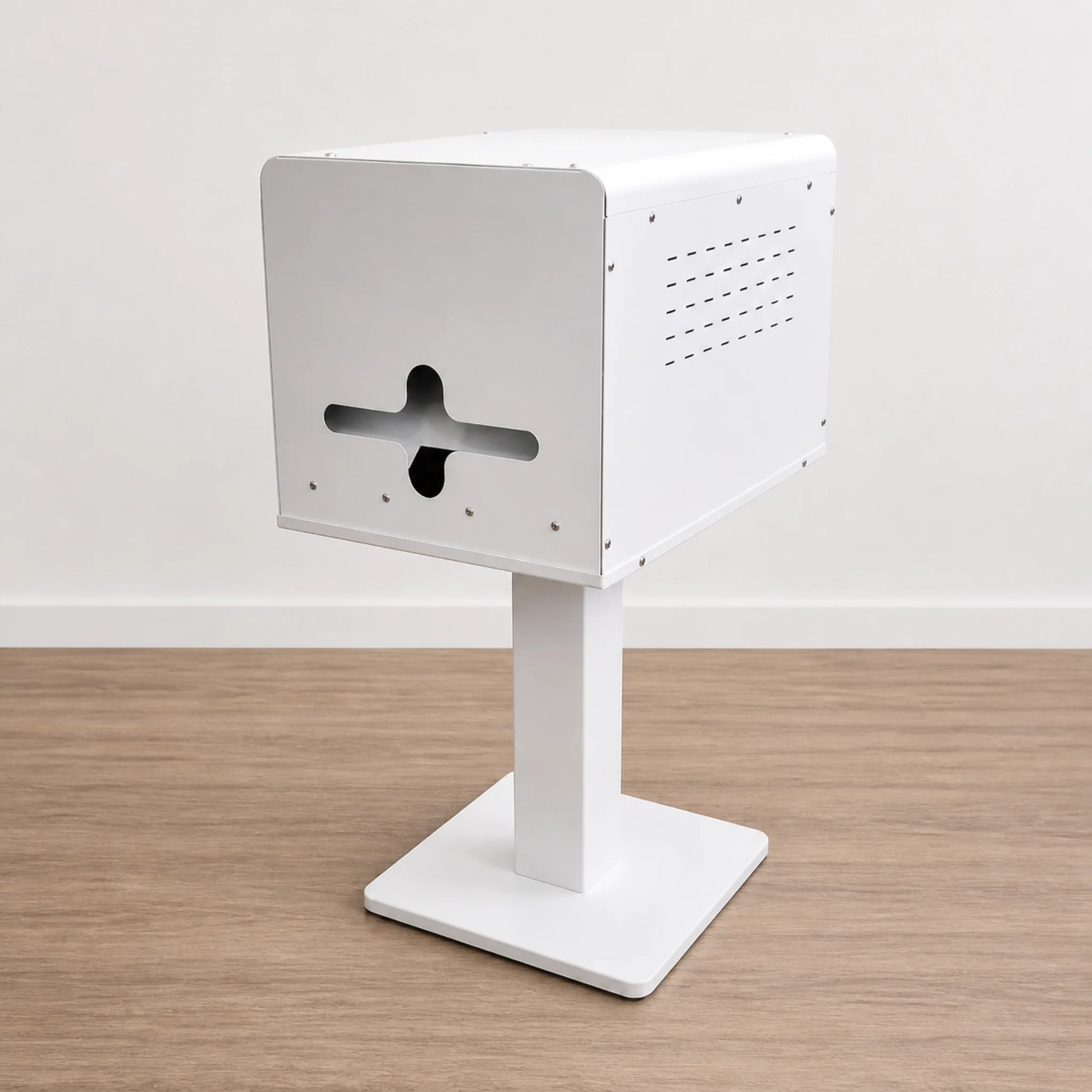 Venta de stands de impresora diseñados para el modelo RX1HS de DNP en color blanco