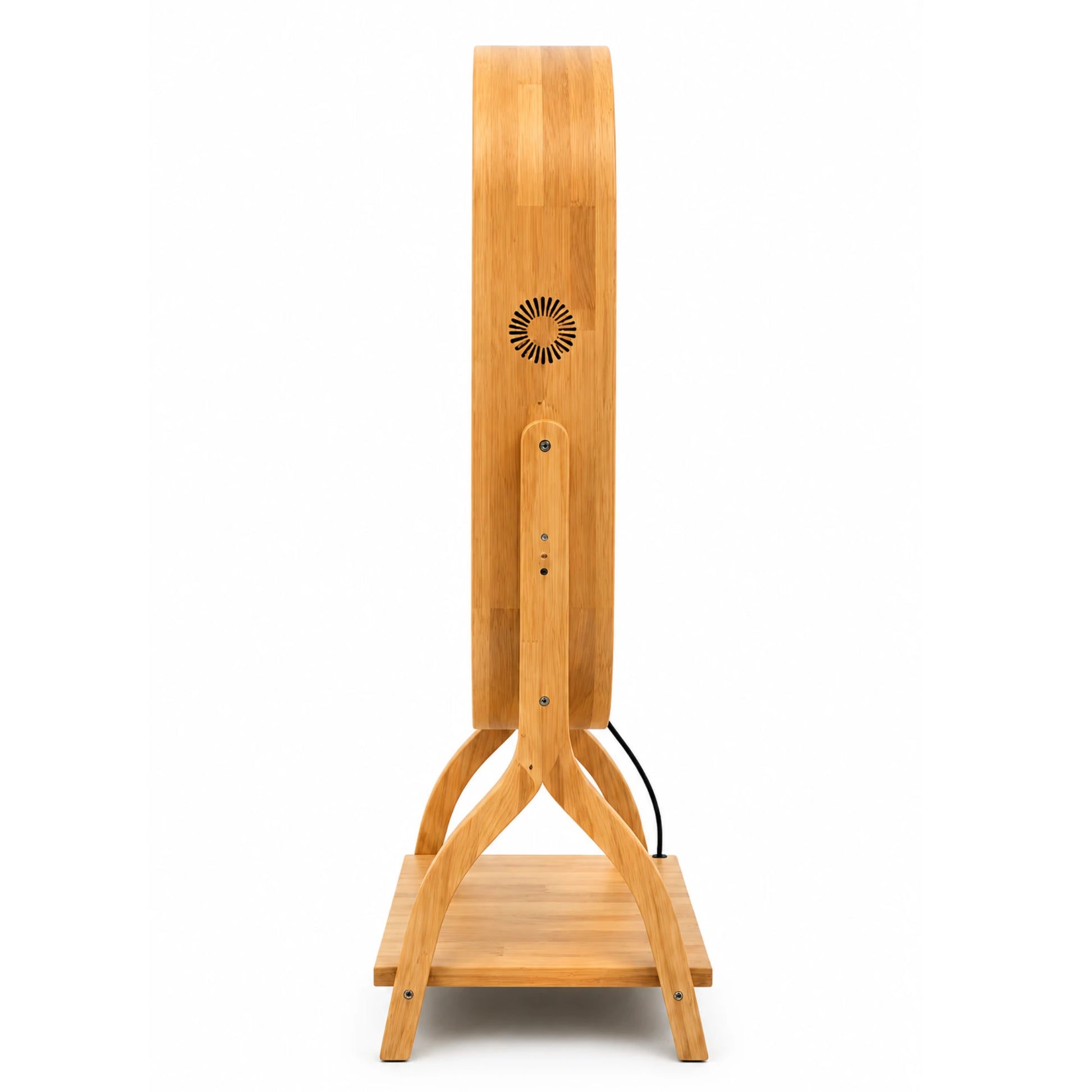Imagen del lateral del fotomatón de espejo mágico de madera estilo retro