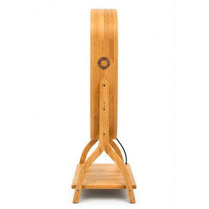 Imagen del lateral del fotomatón de espejo mágico de madera estilo retro